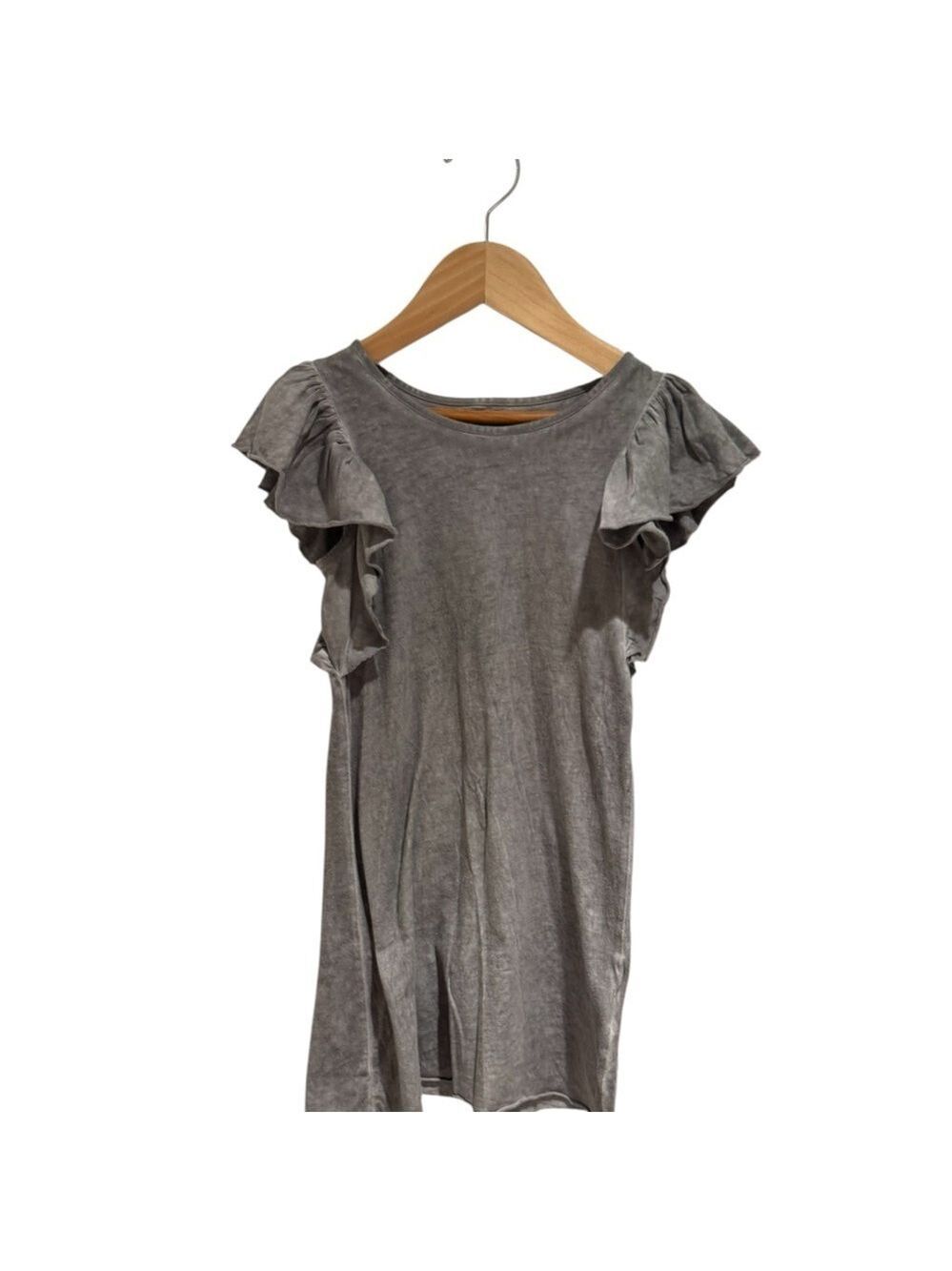 BE MI LOS ANGELES Gray Ruffle Sleeve Kids Casual Dress - size 2-3
